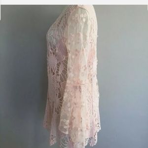 Est. 1946 women's top tunic crochet pink